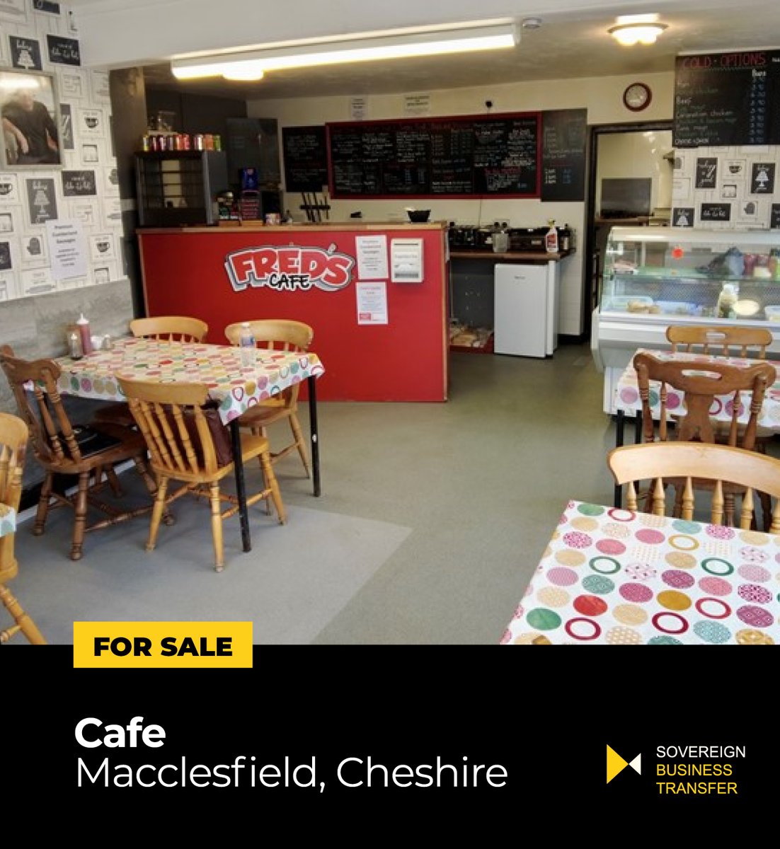 Highly profitable café for sale located at the heart of a well-established housing estate in #Macclesfield #Cheshire. The business opens 7 days a week and has a loyal customer base. More info 👉 sovereignbt.co.uk/business-for-s…