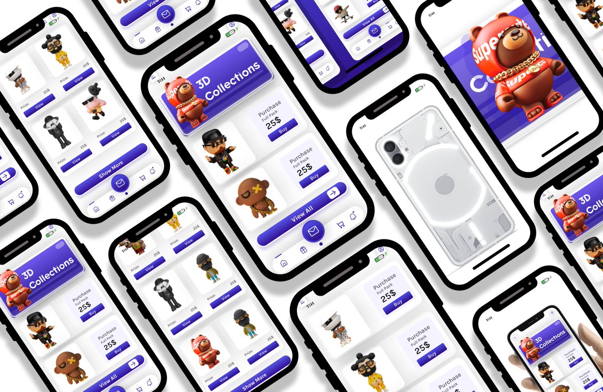 swagdeestreet's tweet image. Fresh concept: Mobile Marketplace for Digital Collectibles. 👾💜
Focusing on immersive 3D previews and a seamless checkout flow.
Tools: Figma + Photoshop.
Thoughts on this color palette? 👇
#uiuxdesign #interface #dailyui #web3 #3dart