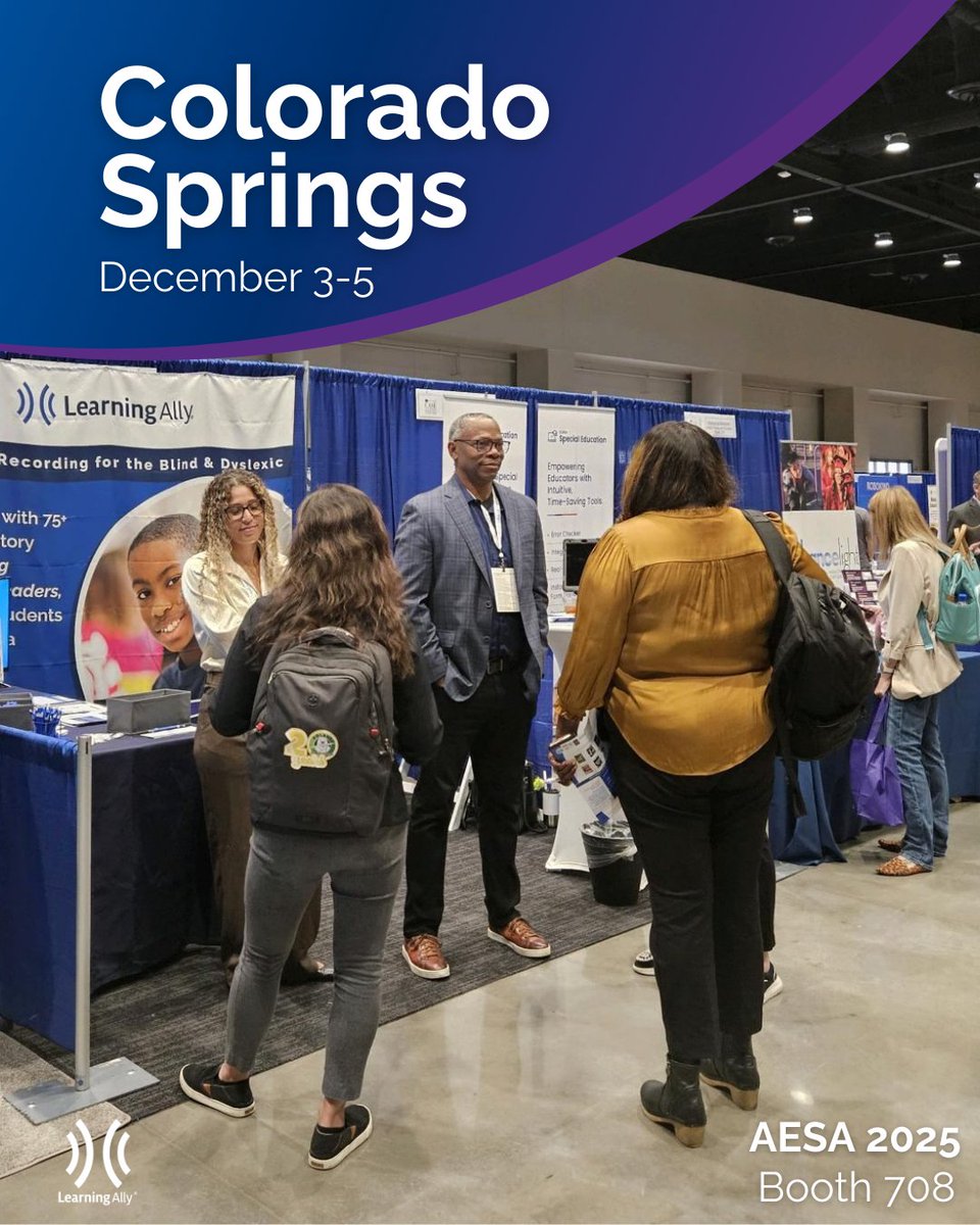 Learning_Ally's tweet image. Learning Ally is at AESA 2025 in Colorado Springs (Dec 3-5)!

Stop by Booth 708 to learn how we empower educational leaders and drive student success. bit.ly/3ZQUfJN

#AESA2025 #AESAMember #LearningAlly