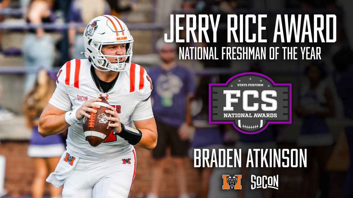 SoConSports's tweet image. .@MercerFootball’s Braden Atkinson Wins 2025 Jerry Rice Award 🏈 #itsallhere 

📰
soconsports.com/fb/article/590…