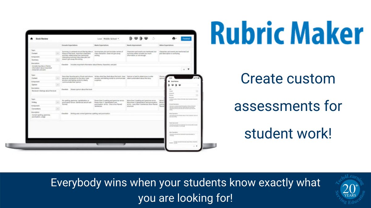 Tech4Learning's tweet image. Create a customized rubric for any project or performance task. Checklists too!

rubric-maker.com