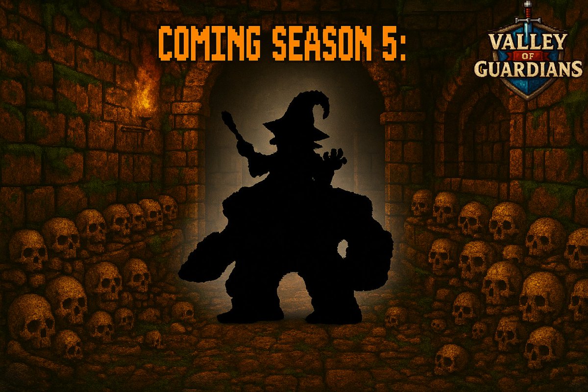 PlayVoG's tweet image. Season 5 is on the horizon… 🧙‍♂️💀
Are you ready for this boss?

A server issue prevented Season 4 rewards from going out, but it’s already being fixed.

Rewards will be delivered within the next 24 hours.
Thanks for your patience! 

➡️valleyofguardians.xyz
