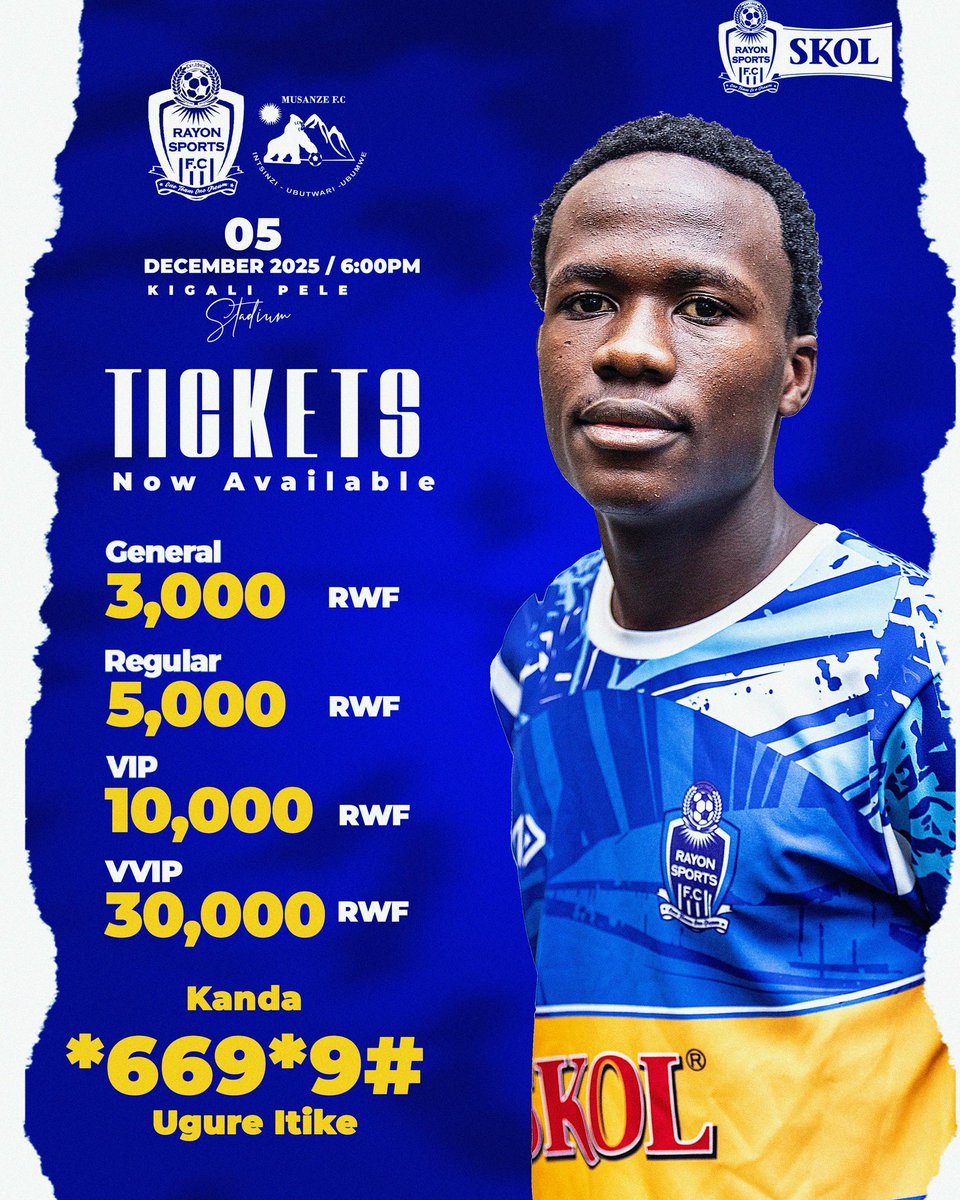 rayon_sports's tweet photo. #RPL || #RAYMUS
IGIHE UKENEWE NI IKI…
URUHARE RWAWE NI INGENZI…
JYANA N’IMPINDUKA NZIZA…
Gura itike yawe uzaze ushyigikire #Gikundiro kuko UFITE AKAMARO!!!
📱Kanda *️⃣6️⃣6️⃣9️⃣*️⃣9️⃣#️⃣ https://t.co/oK5kLVfb82