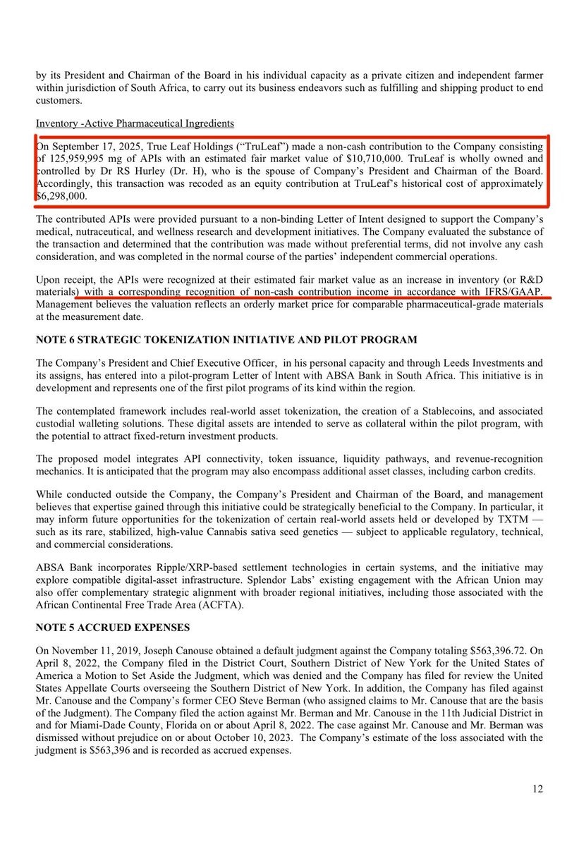 Just to clear this up because it keeps coming up, the idea that $TXTM has “no revenue” comes from people only looking for traditional cash sales under GAAP. But TXTM is reporting under IFRS, and IFRS handles things differently. In the last filing, TruLeaf contributed $10.71M