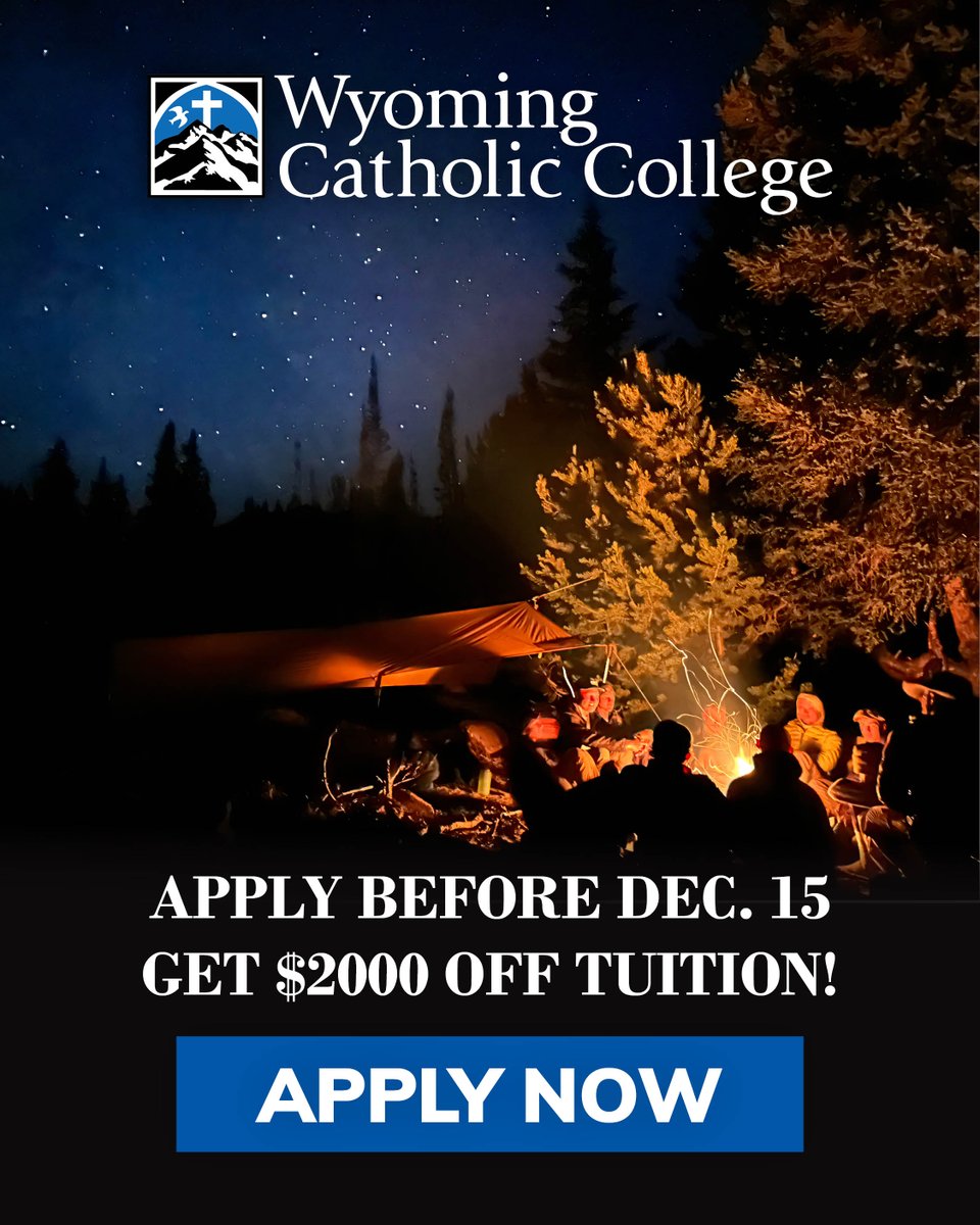 Considering our college partner Wyoming Catholic College? Here are a couple of great opportunities you won’t want to miss this week!

1️⃣ Admissions Webinar (Friday, December 5 at 4pm MT)
If you can’t make Friday’s in-person Open House, join WCC’s Admissions Team online for an