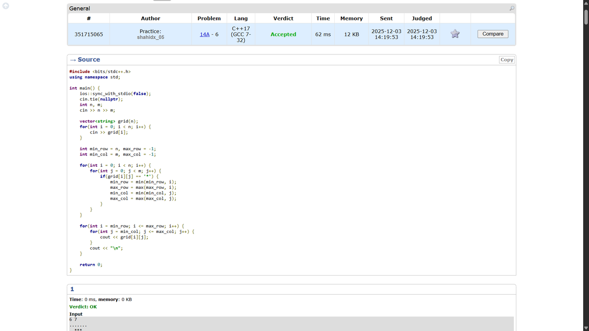 shahidx_05's tweet image. Day 263 – #365DaysOfCode

✅ Merge In Between Linked Lists
✅ Max Diff Between Node &amp;amp; Ancestor
✅ Travelling Salesman Problem
✅ Codeforces 14A

#DSA #LeetCode #GfG #Codeforces #CompetitiveProgramming  #ProblemSolving #LearnInPublic #buildinpublic