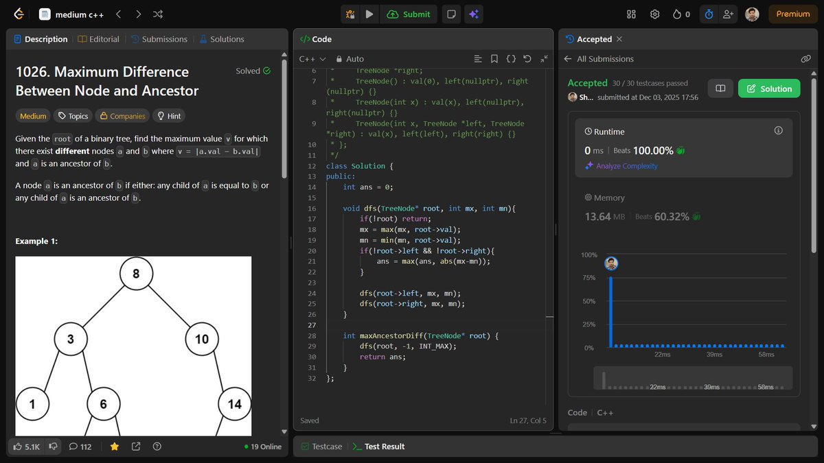 shahidx_05's tweet image. Day 263 – #365DaysOfCode

✅ Merge In Between Linked Lists
✅ Max Diff Between Node &amp;amp; Ancestor
✅ Travelling Salesman Problem
✅ Codeforces 14A

#DSA #LeetCode #GfG #Codeforces #CompetitiveProgramming  #ProblemSolving #LearnInPublic #buildinpublic