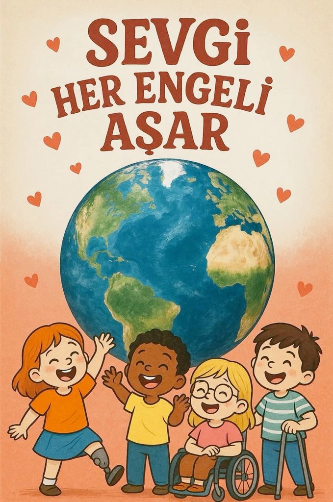 Sevgi,dayanışma ve empati ile engelsiz bir yaşamı hep birlikte inşa ederiz.
Engelliler için en büyük engel biz olmayalım yeter.
Sevgi varsa engel yoktur...
#3aralıkdünyaengellilergünü
