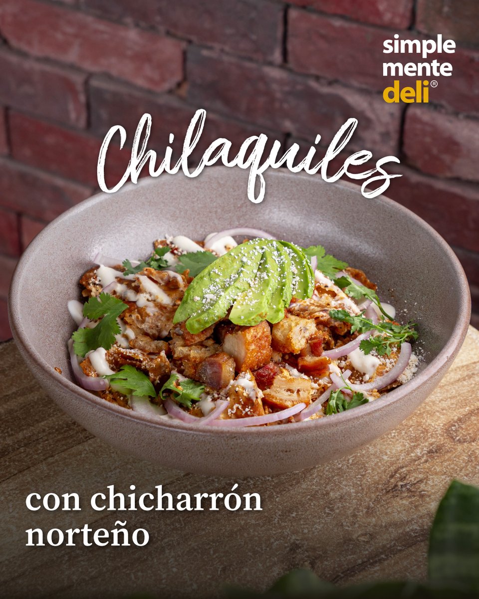 simplementedeli's tweet image. ¡Los chilaquiles se pusieron norteños!🤠 Con chicharrón crujiente que te hará decir “¡wow!” 😎 Ven a probarlos y dale sabor a tu día

#Simplemenedeli #ChilaquilesConChicharrón #SaborNorteño #FoodieTime #AntojoDelDía