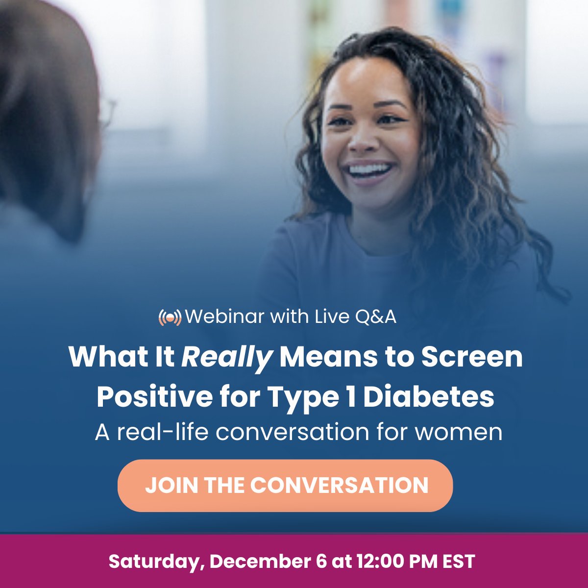 diabetessisters's tweet photo. What really happens after screening positive for #type1diabetes?
Join us this Sat., December 6th at 12 PM (EST) for an insightful conversation featuring a lived experience story and expert insight.
π Save your spot today: https://t.co/TaLrZgrMWF #T1D #T1Dscreening https://t.co/CSP4imP3Fl