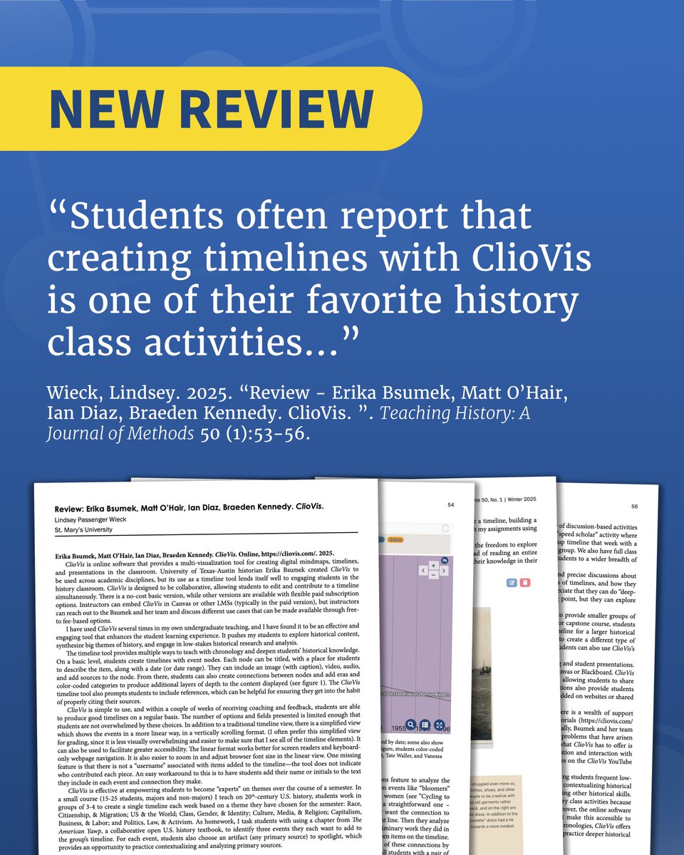 ClioVis: digital timeline software tweet media