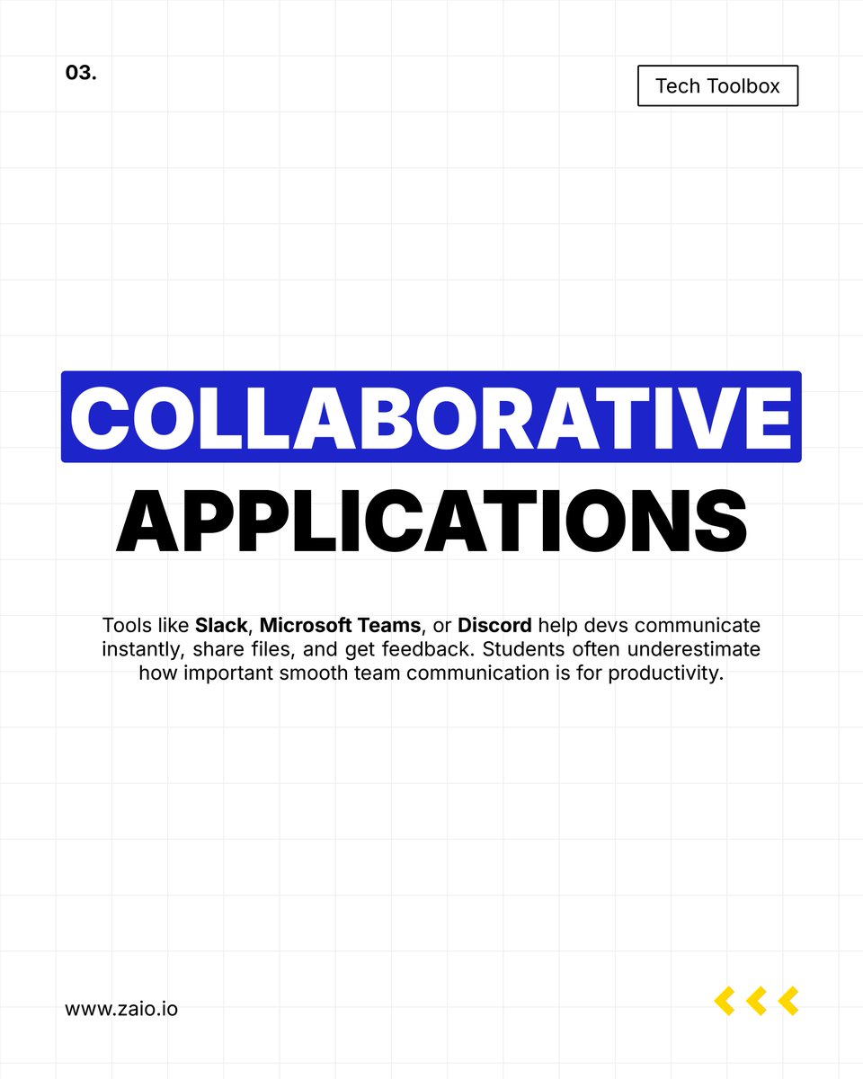 Tools Students Forget, Devs Don’t ⚙️ 
Students focus on code. Developers focus on workflow. Overlooking daily tools creates a real skills gap.

Learn them early and level up faster. 🚀

#zaio #devskills #codinglife #futuredeveloper #softwaredevelopment