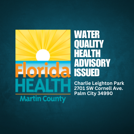 Department of Health - Martin County has issued a Water Quality Advisory for Charlie Leighton Park, Palm City. Full release here: stuartfl.gov/CivicAlerts.as…