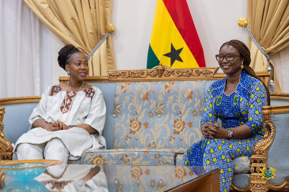 joyce_bawah's tweet image. Her Excellency Dr Fatima Maada Bio, First Lady of Sierra Leone &amp;amp; President of the Organisation of African First Ladies for Development, and Her Excellency Fatoumatta Bah Barrow, First Lady of The Gambia, have arrived in Accra for an African First Ladies high-level side event as…