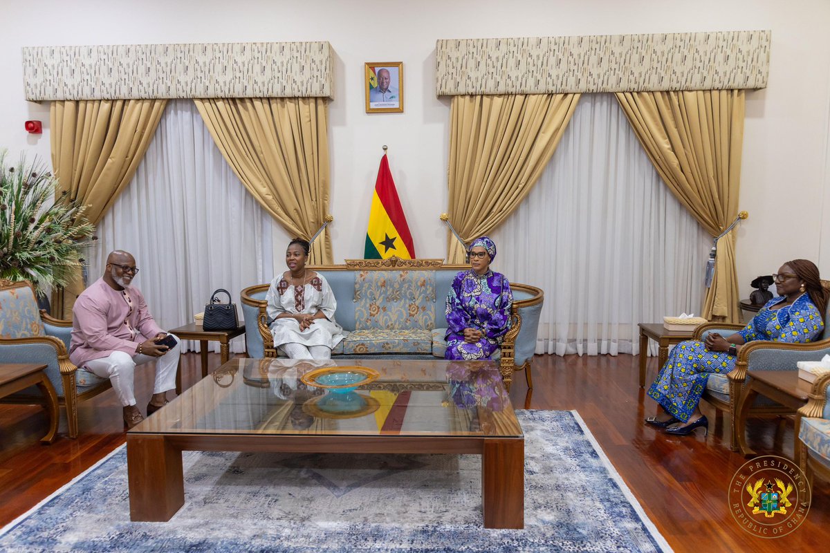 joyce_bawah's tweet image. Her Excellency Dr Fatima Maada Bio, First Lady of Sierra Leone &amp;amp; President of the Organisation of African First Ladies for Development, and Her Excellency Fatoumatta Bah Barrow, First Lady of The Gambia, have arrived in Accra for an African First Ladies high-level side event as…