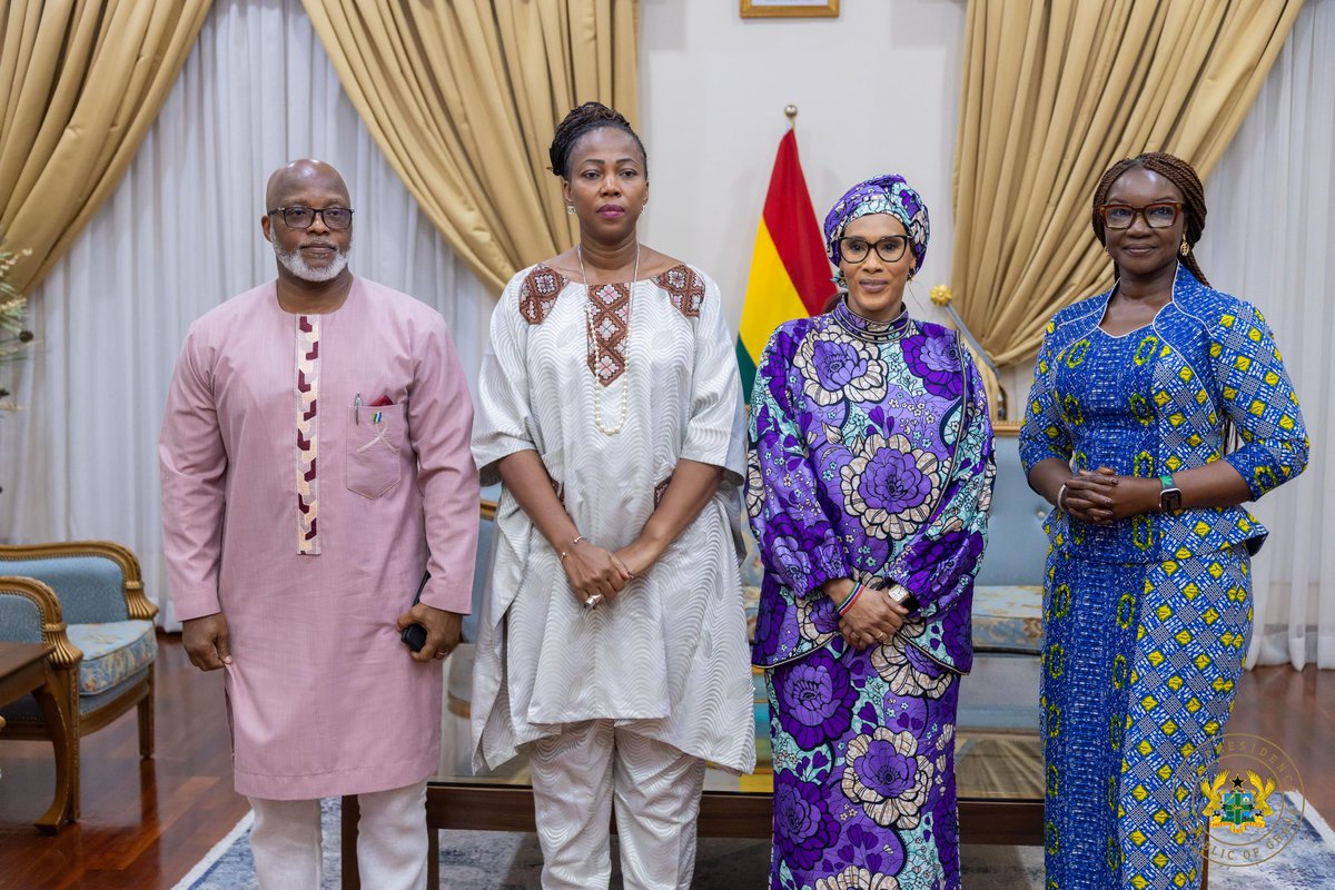 joyce_bawah's tweet image. Her Excellency Dr Fatima Maada Bio, First Lady of Sierra Leone &amp;amp; President of the Organisation of African First Ladies for Development, and Her Excellency Fatoumatta Bah Barrow, First Lady of The Gambia, have arrived in Accra for an African First Ladies high-level side event as…