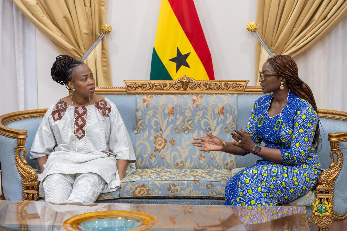 joyce_bawah's tweet image. Her Excellency Dr Fatima Maada Bio, First Lady of Sierra Leone &amp;amp; President of the Organisation of African First Ladies for Development, and Her Excellency Fatoumatta Bah Barrow, First Lady of The Gambia, have arrived in Accra for an African First Ladies high-level side event as…