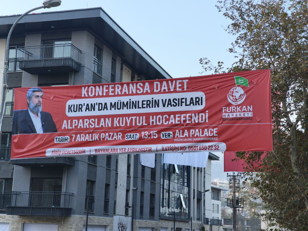 Kahramanmaraş Sokakları Brandalarla Süleniyor! 

Alparslan Hoca 7 Aralık'ta Kahramanmaraş'ta! 

AlparslanHoca MaraşaGeliyor
#FurkanKonferansları
