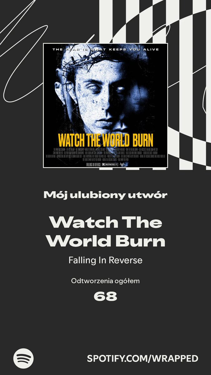 Utwór Watch The World Burn był moim numerem jeden w tym roku. #SpotifyWrapped