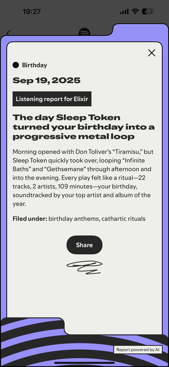 Reflect0r's tweet image. What a year ! thanks sleep token 💜 #SpotifyWrapped