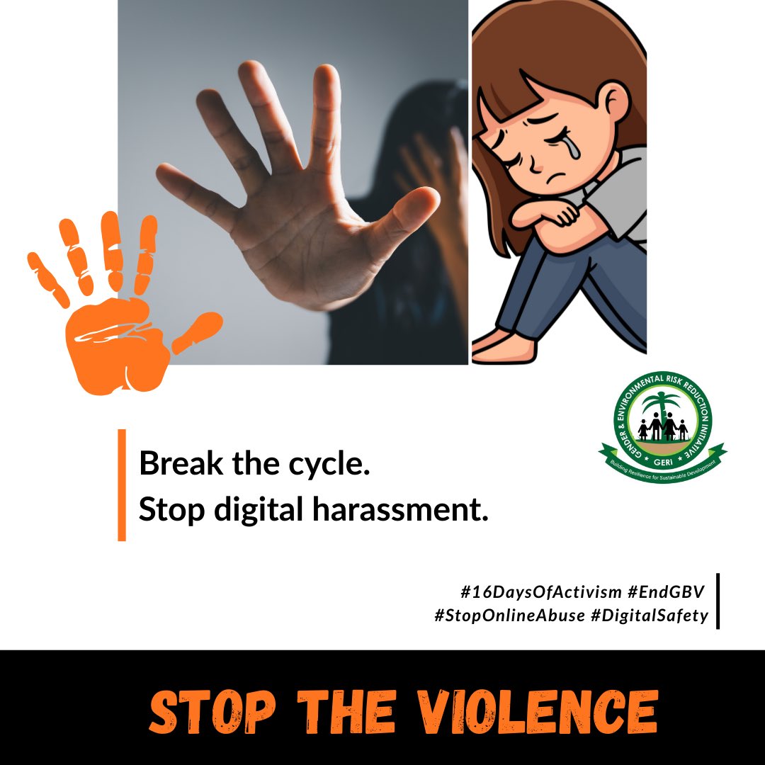 Break the cycle,
Stop the harassment,
Every click, every comment, every voice counts.

#StopGBV 
#EndGenderBasedViolence #FightGBV
#StopTheViolence