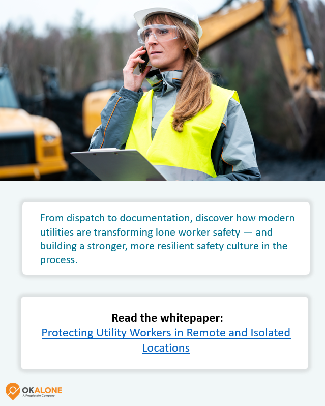 OkAloneWorker's tweet photo. Every worker deserves to feel protected and supported — wherever their job takes them.
Find out how you can best support your Utilities workers.
#OKAlone #EmployeeSafetyMonitoring #LoneWorker https://t.co/yFHGpwkjDV