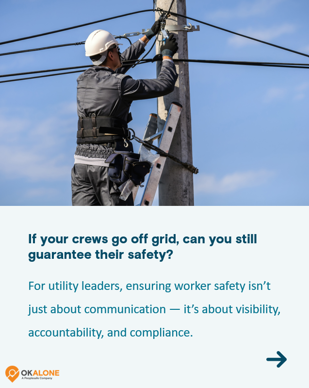 OkAloneWorker's tweet photo. Every worker deserves to feel protected and supported — wherever their job takes them.
Find out how you can best support your Utilities workers.
#OKAlone #EmployeeSafetyMonitoring #LoneWorker https://t.co/yFHGpwkjDV
