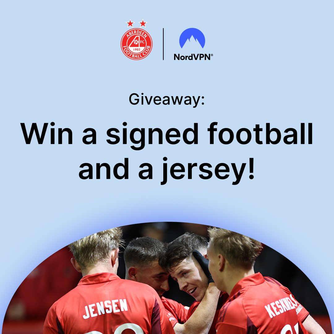 We’ve teamed up with NordVPN once again to give another lucky Dons supporter the chance to win a signed football and shirt!

To be in with a chance of winning:
✅ Like this post
✅ Share it
✅ Follow <a href="/NordVPN/">NordVPN</a>

Plus, grab up to 75% off and enjoy 4 extra months FREE with the code ‘