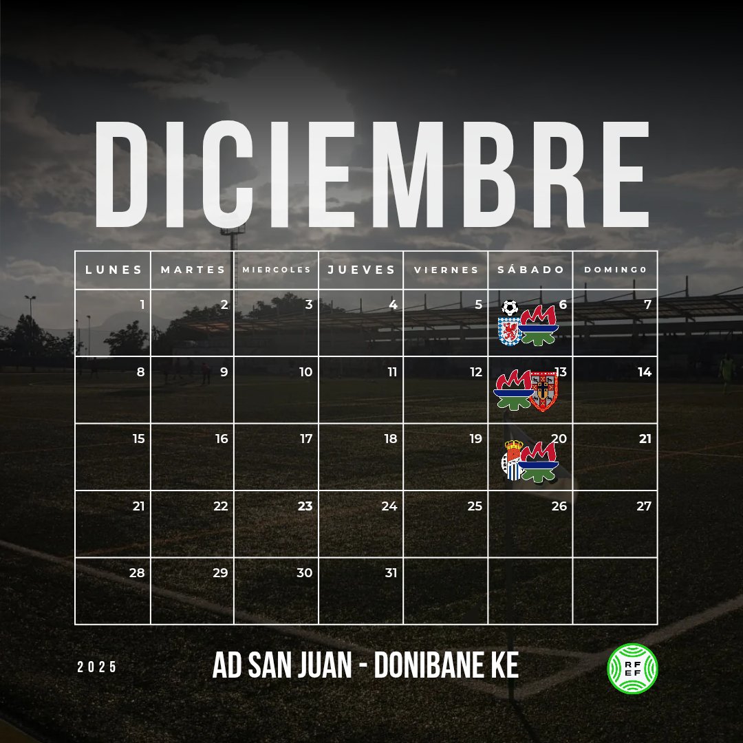 🗓️ 𝑫𝑰𝑪𝑰𝑬𝑴𝑩𝑹𝑬 / 𝑨𝑩𝑬𝑵𝑫𝑼𝑨

#3RFEF #ADSanJuan #DonibaneKE #Vamosverdes
