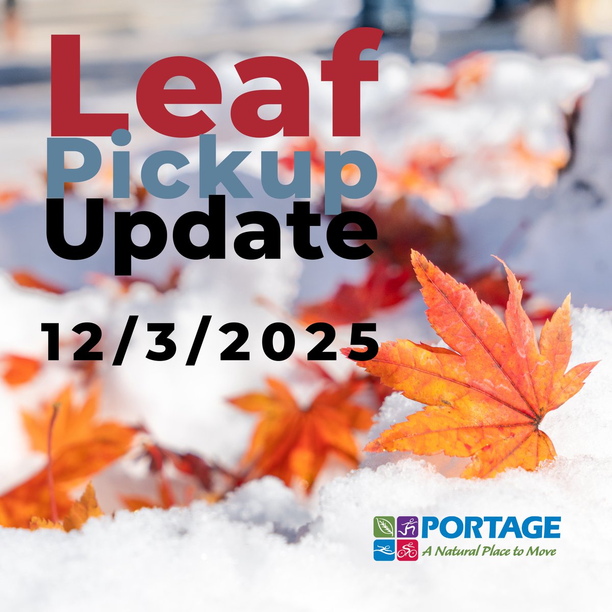 DPW is working in Zone 4 to collect leaves, focusing on visible piles, balancing this with plowing operations, sidewalks &amp; mailbox service requests. Continued cold temps &amp; no thaw yet means progress will be slow. A special pickup later or even early spring may be set. Stay tuned.