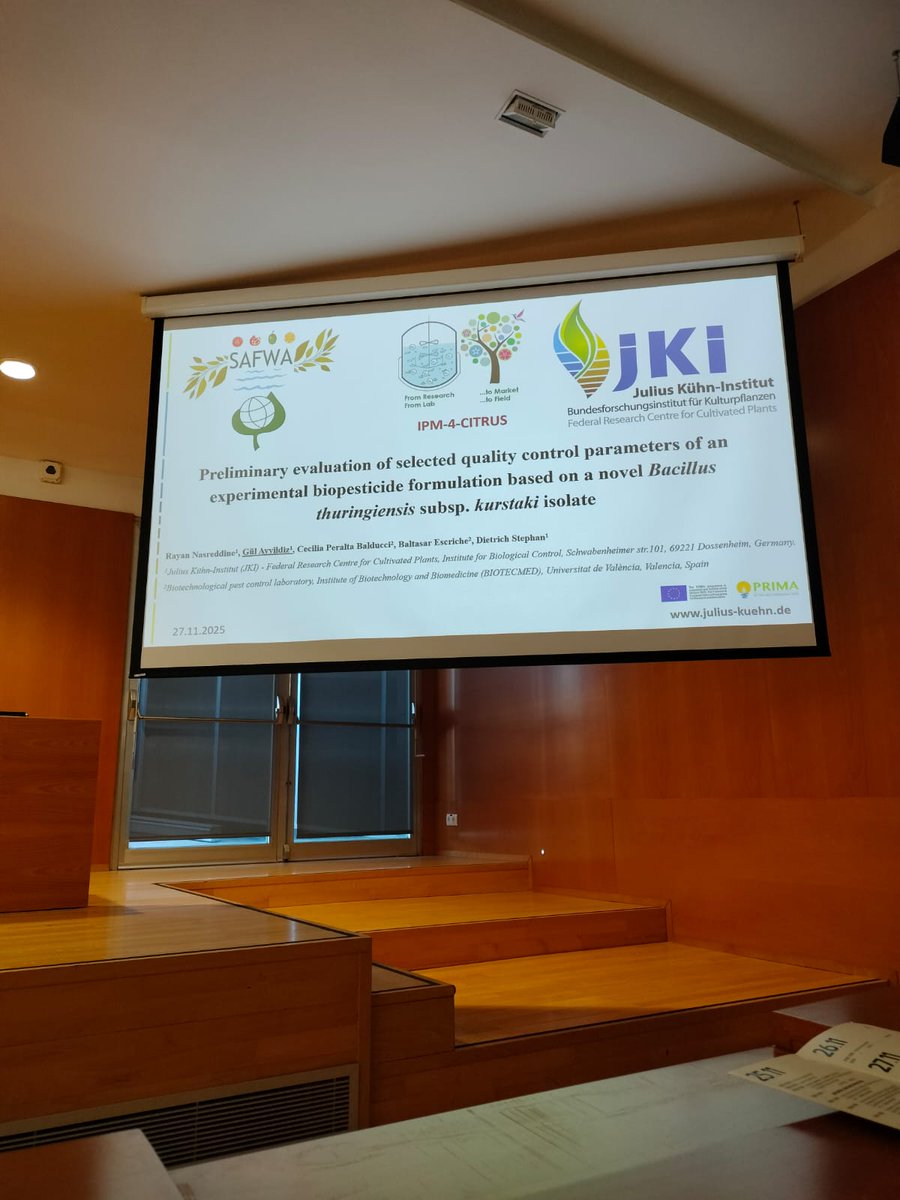 Our results from citrus, olive, pomegranate and tomato trials attracted strong interest.
We also shared updates on scale-up processes for new Bt formulations, waste-water reuse in bioprocessing, and farmer training activities—core pillars of SAFWA’s mission. 🔬🍋🍅
