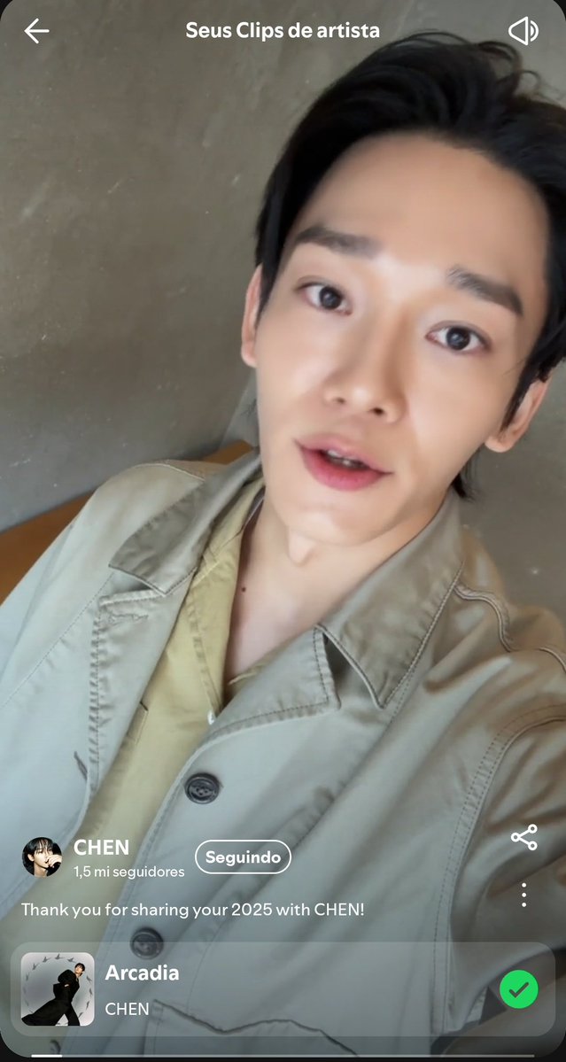 o jongdae apareceu nos meus clips de artista, o vídeo com a música mais escutada de 2025 🥹💕 #SpotifyWrapped #CHEN