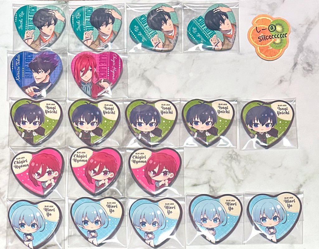 交換】ブルーロック ブルロ 渋谷制覇 スタンプラリー ハート缶バッジ