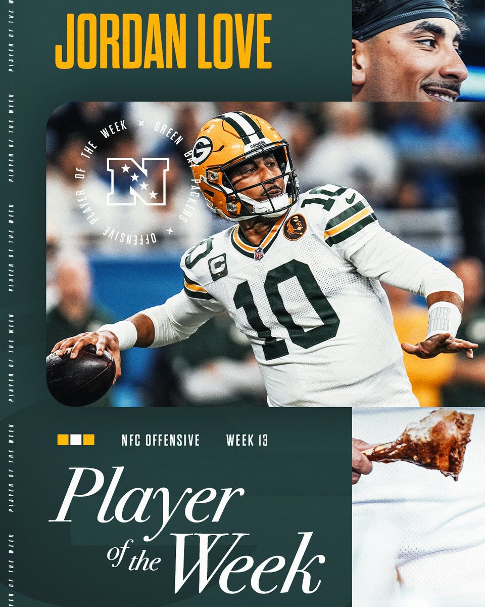 packers's tweet image. The life of your Thanksgiving party. 

Vote your Week 13 NFC Offensive Player of the Week to the Pro Bowl.

#ProBowlVote + Jordan Love