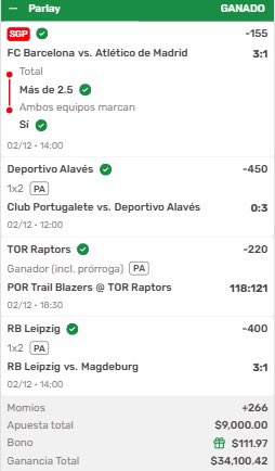 IvikPicks's tweet image. Que belleza ANDAMOS BRUTALES
QUE RICO PARLAY COBRAMOS
#parlays#apuestasdeportivas