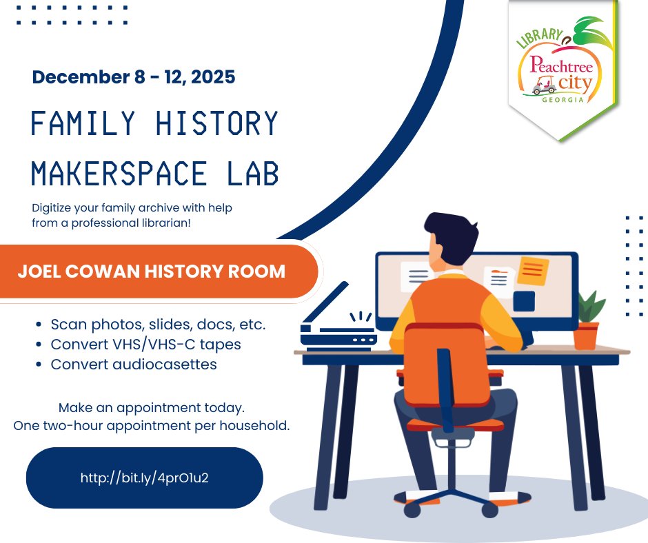 📸✨ Preserve your family’s memories!
Dec 8–12, the PTC Library is hosting a Family History Makerspace Lab in the Joel Cowan History Room.
Get help digitizing photos, slides, VHS/VHS-C tapes &amp; audiocassettes.

👉 Appointment required (1 per household)
🔗 bit.ly/4prO1u2