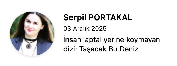 Taşacak Bu Deniz için alkış alalım 👏🏻 
Tıkla oku➡️ gazetebirlik.com/kose-yazisi/19… 

<a href="/tasacakbudeniz/">Taşacak Bu Deniz</a> <a href="/trt1/">TRT 1</a> <a href="/yenibirliktr/">Yeni Birlik Gazetesi</a> #taşacakbudeniz #boğa #sallandık #sezenaksu