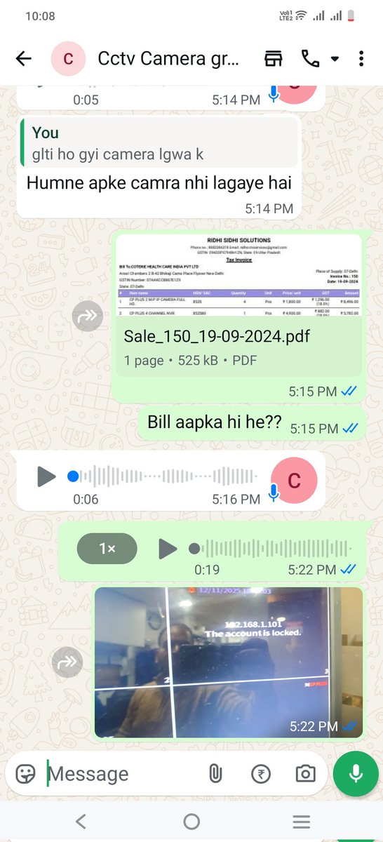 ankit_pb10's tweet image. Worst experience with @cpplusglobal and their distributors.
Called them several times but nobody is taking the responsibility to resolve my issue.
Never recommend #CPPlus cctv camera anymore
@HikvisionHQ kindly arrange a call, i want to replace @cpplusglobal camera with yours