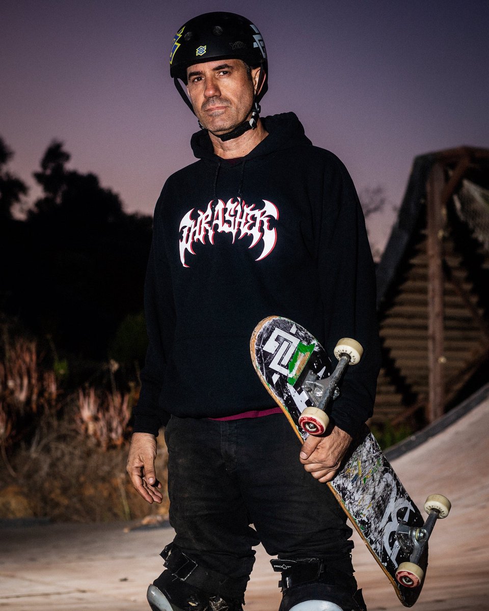 thrashermag's tweet photo. 👉🏽 Bob Burnquist in the Heavy Metal hoodie 📈 https://t.co/fKwXnOr32K