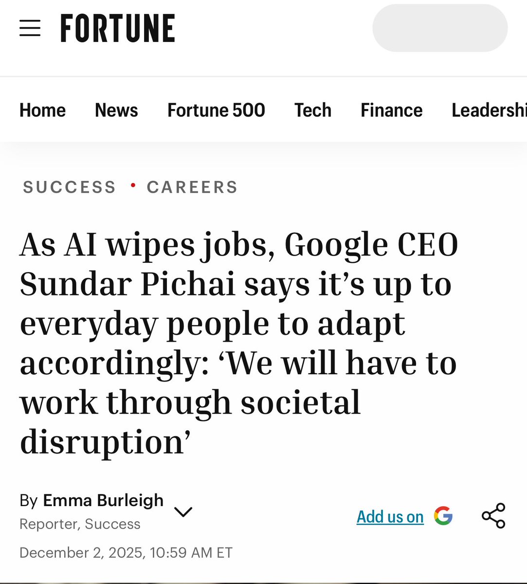 Google’s CEO sure sounds like the Borg from Star Trek: 

“You will be assimilated. 

We will add your biological and technological distinctiveness to our own. 

Your culture will adapt to service AI. 

Resistance is futile.” 🤖