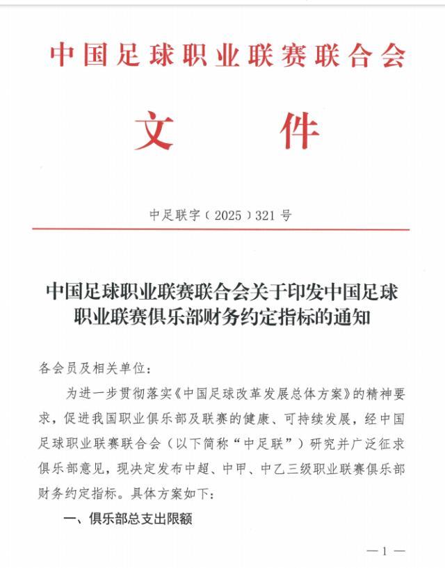 The regulations set a salary cap for players(overall) in the 2026 Chinese Super League season. Total expenditure per financial year may not exceed 600 million yuan, including youth development and women’s football costs. The annual salary for domestic CSL players is capped at 5