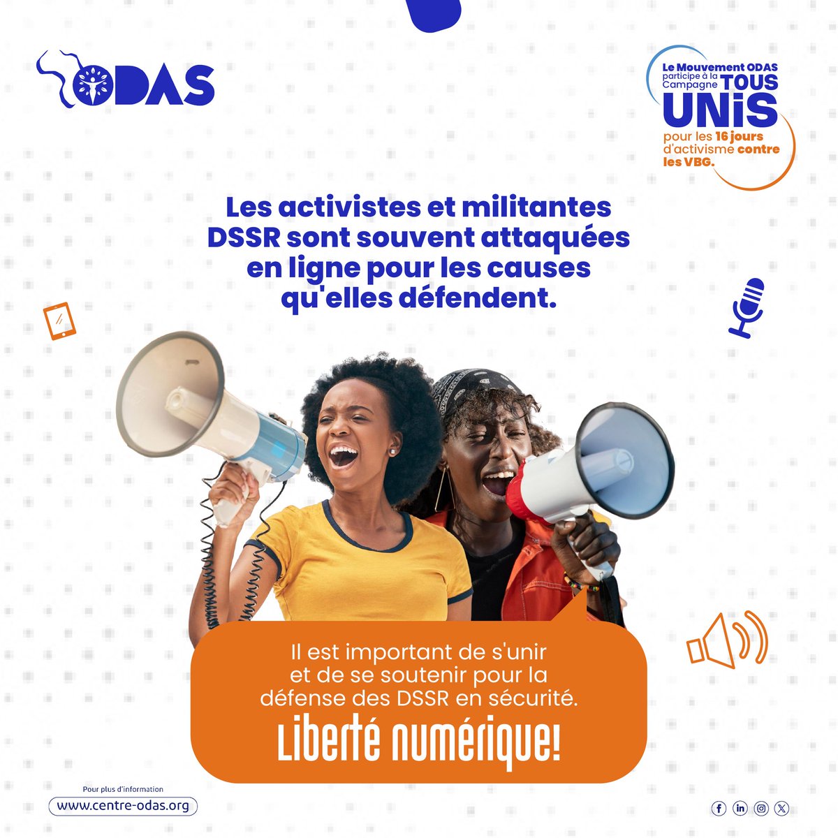 La violence numérique touche souvent les activistes, militantes et défenseuses des droits sexuels et reproductifs.
 
Être #TousUNiS, c’est :
- Soutenir les militantes qui subissent des attaques
- Dénoncer le cyberharcèlement sexiste
- Exiger des espaces numériques sûrs et