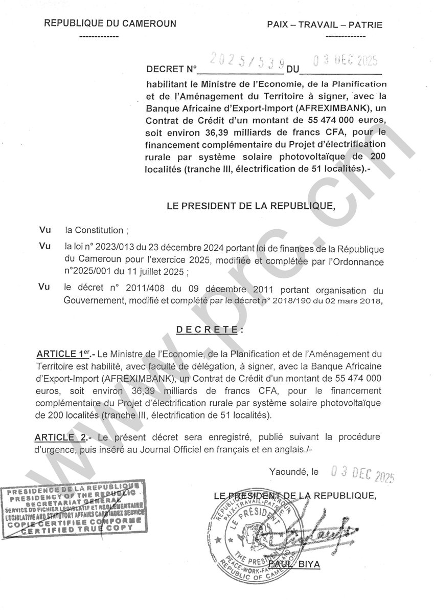 President Paul BIYA tweet media