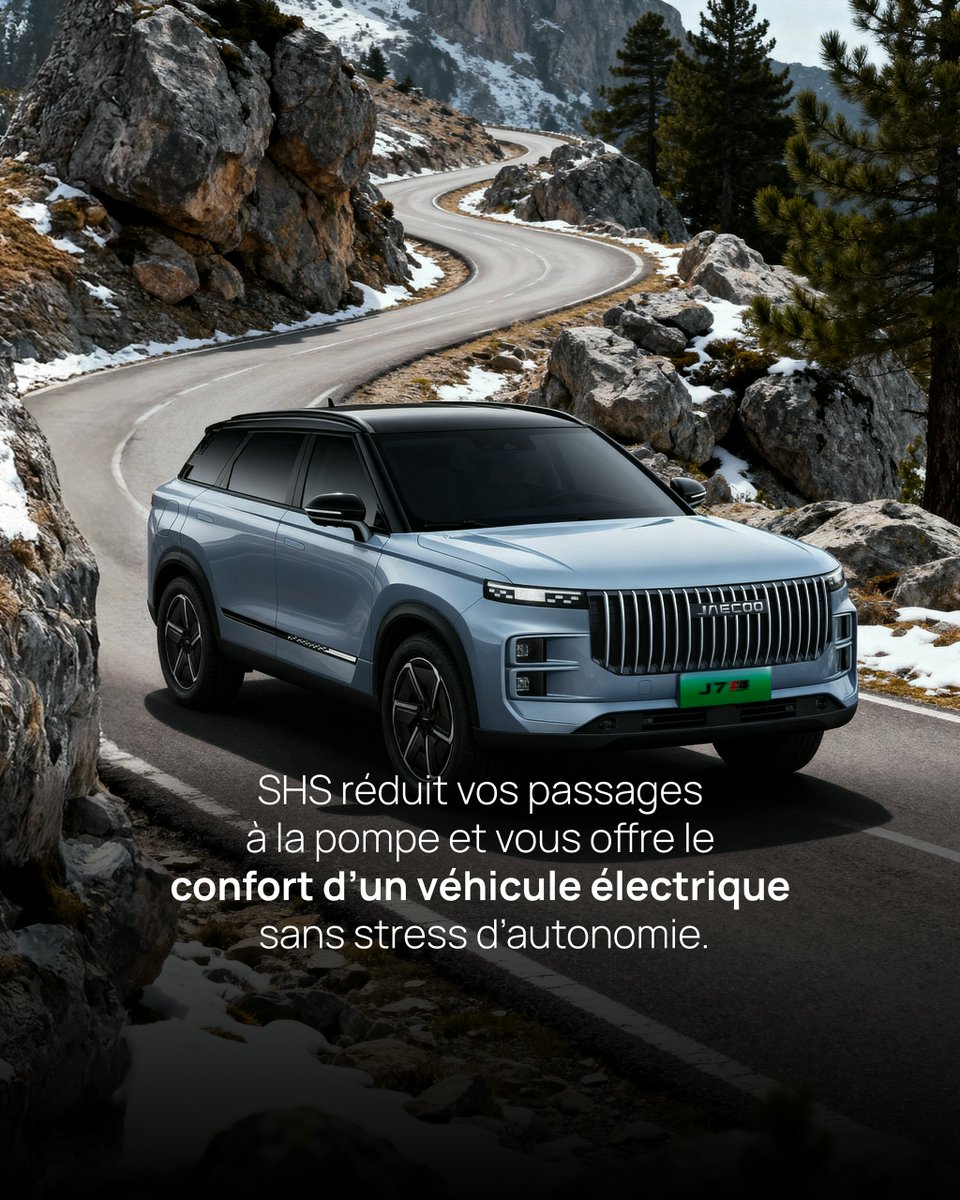 Et si vous n’aviez plus à choisir entre électrique et thermique ? 

La techno SHS d’OMODA &amp; JAECOO vous permet de rouler en électrique au quotidien, avec un moteur essence pour les longs trajets.

Pensez à covoiturer. #SeDéplacerMoinsPolluer 

#SHS #OmodaJaecoo #Hybrid