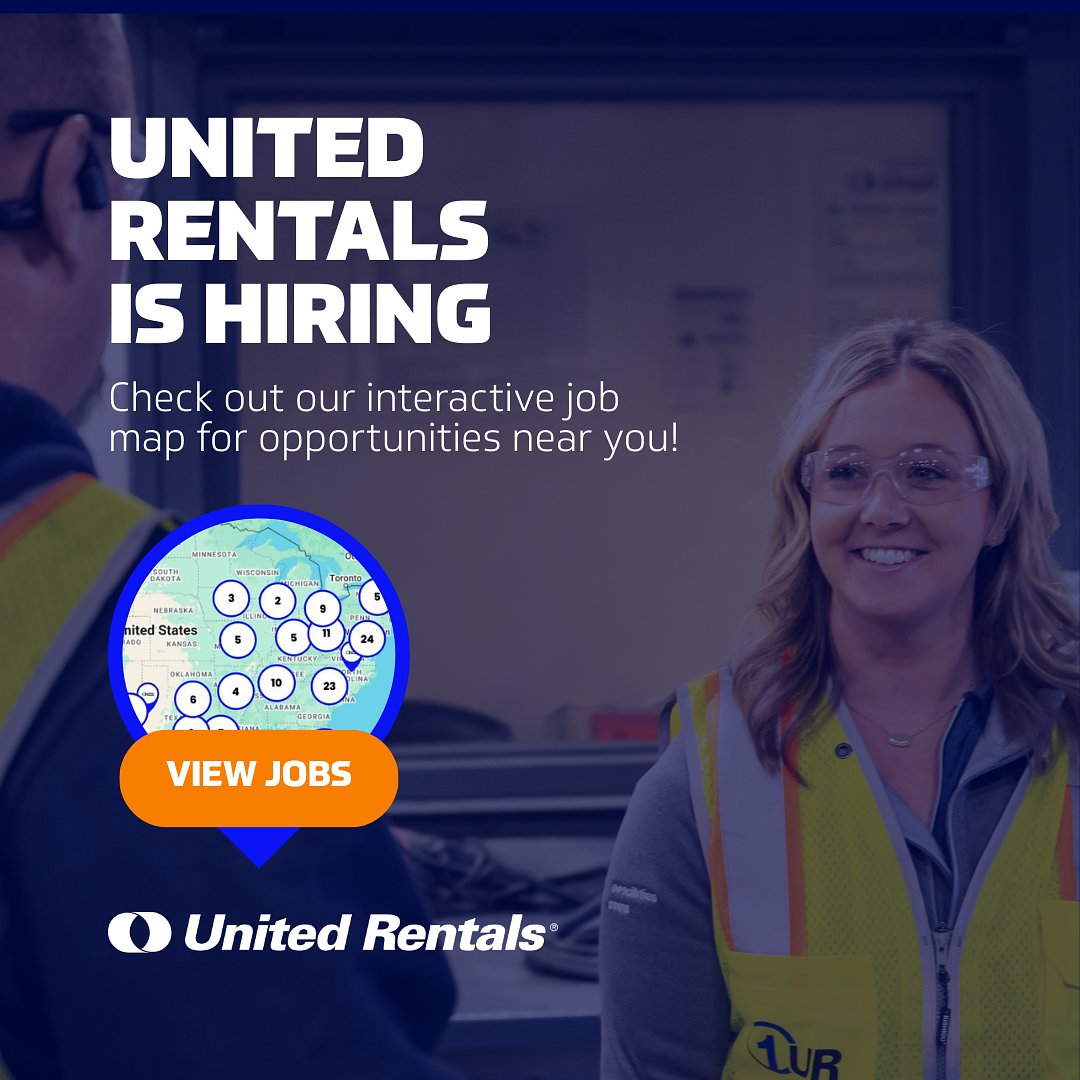 URLife's tweet image. Safety, community, and career growth: That's life at United Rentals! Ready to see where you fit? Click our interactive job map to discover local openings and start your journey today! 🗺️​ app.careerarc.com/job_maps/195 #URLife