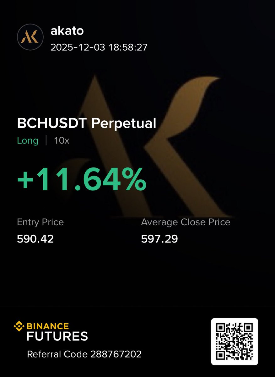 akato91's tweet photo. good for the day #Crypto #Copytrading  #BCH https://t.co/BllJMczDGh