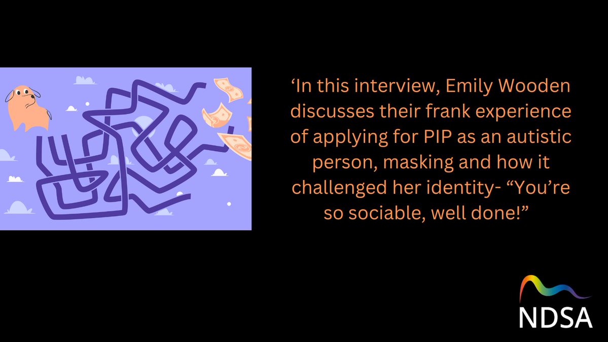 NDSA_UK's tweet image. ‘In this interview, Emily Wooden talks about their frank experience of applying for PIP as an autistic person, masking and how it challenged her identity- “You’re so sociable, well done!”  #ActuallyAutistic #Neurodisabled ndconnection.co.uk/blog/pip-lived… ndsa.uk/forum/