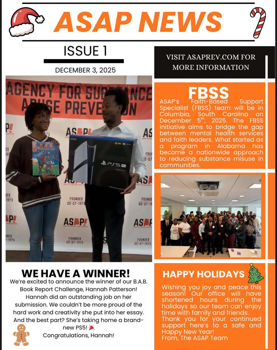 We’re excited to share the very first edition of the ASAP newsletter! Stay connected as we continue working to educate, empower, and support our community.
#ASAPUpdates #CommunityStrong #StayInformed