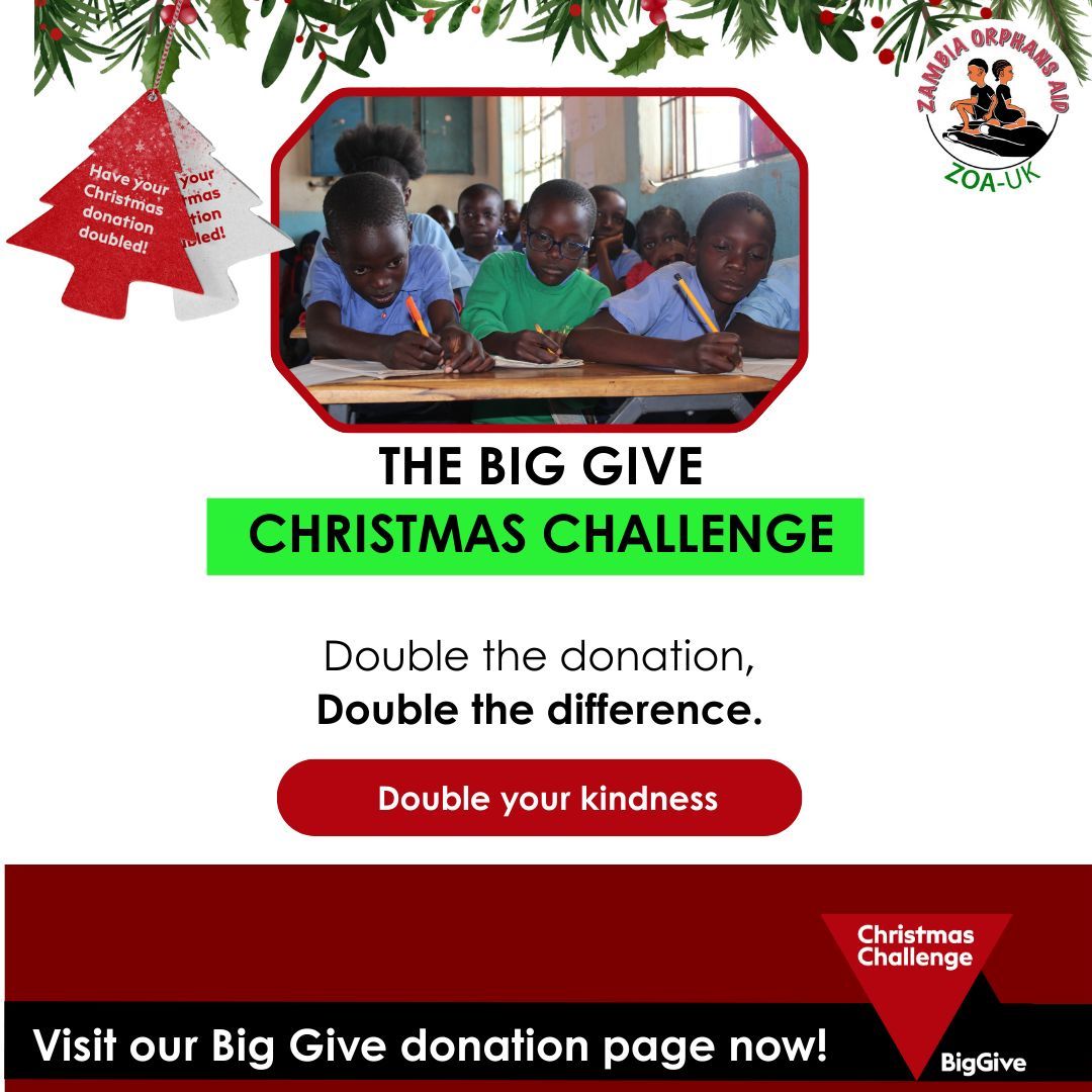 In Zambia, 63% of the population live on under £2.40 a day. The problems are big, but we can help at grassroots level with food, school fees and health services.

For one week, any donations you make to ZOA will be doubled. 

bit.ly/biggivezoa 

#ChristmasChallenge