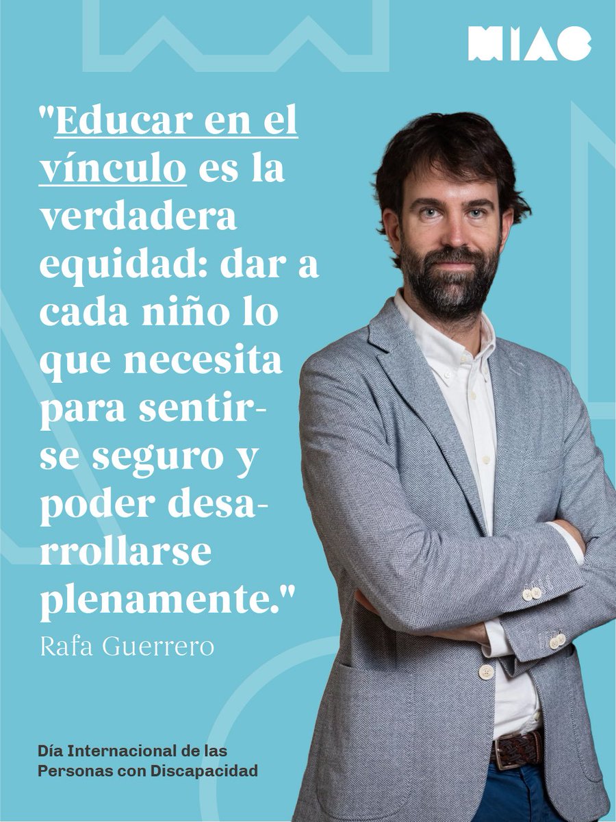 ❤️En el Día Internacional de las Personas con Discapacidad, recordamos una idea clave de Rafa Guerrero: educar es vincular.

🗨️¿Cómo trabajáis la equidad en vuestras aulas? ¡Compartid vuestras prácticas!